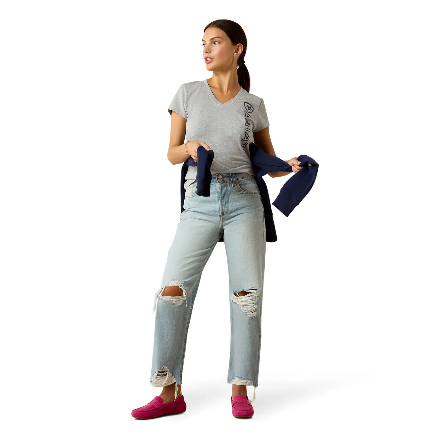 Damen ARIAT Polo & T-Shirts<T-Shirt Vertical-Logo Tee für Damen