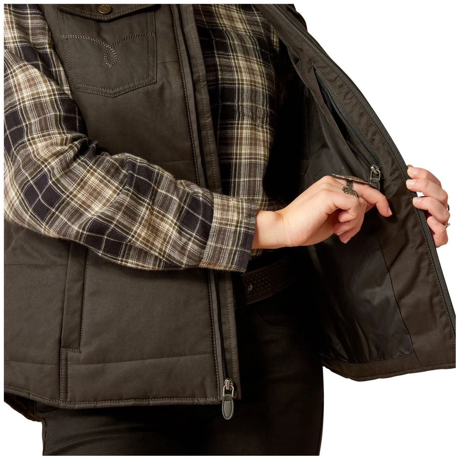 Damen ARIAT Westen<Wete Grizzly Quilted