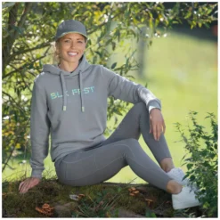 Damen Loesdau Reithosen<black forest Grip-Halbbesatz-Reitleggings mit Mesh