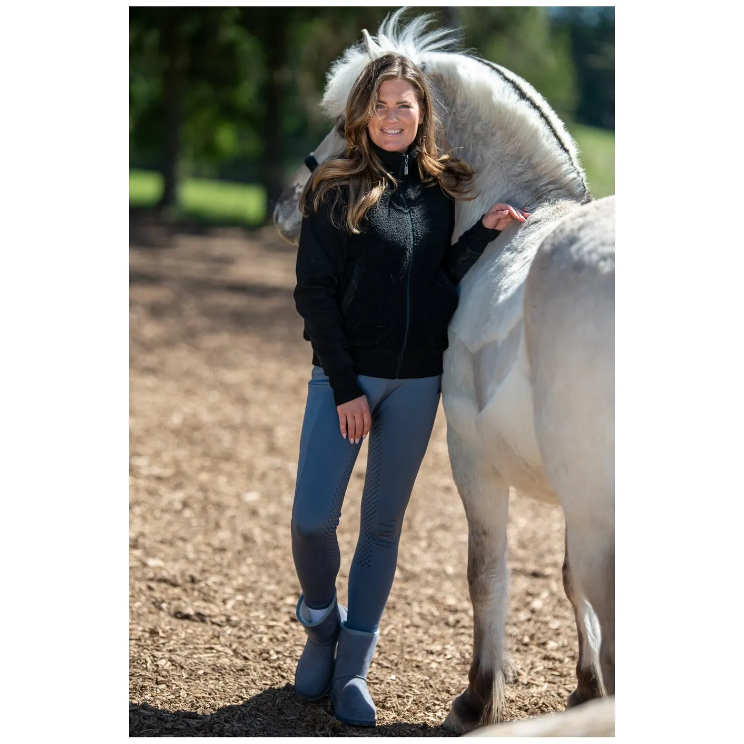 Damen Loesdau Reitjacken<forest Sherpa-Fleecejacke