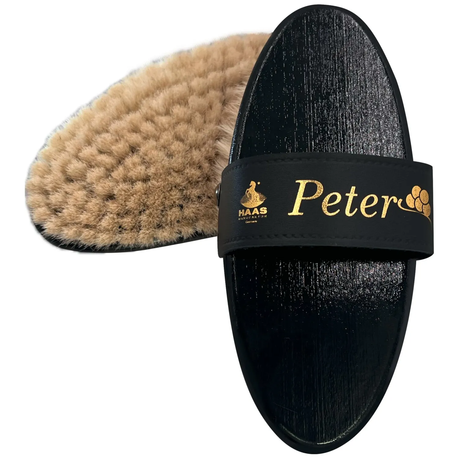 Loesdau Pferdeputzzeug<HAAS Kardätsche Peter Ziegenhaarbürste