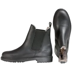 Loesdau Reitstiefeletten|Winterreitstiefel & -Schuhe<Fettleder-Jodhpurstiefel mit Lammfell