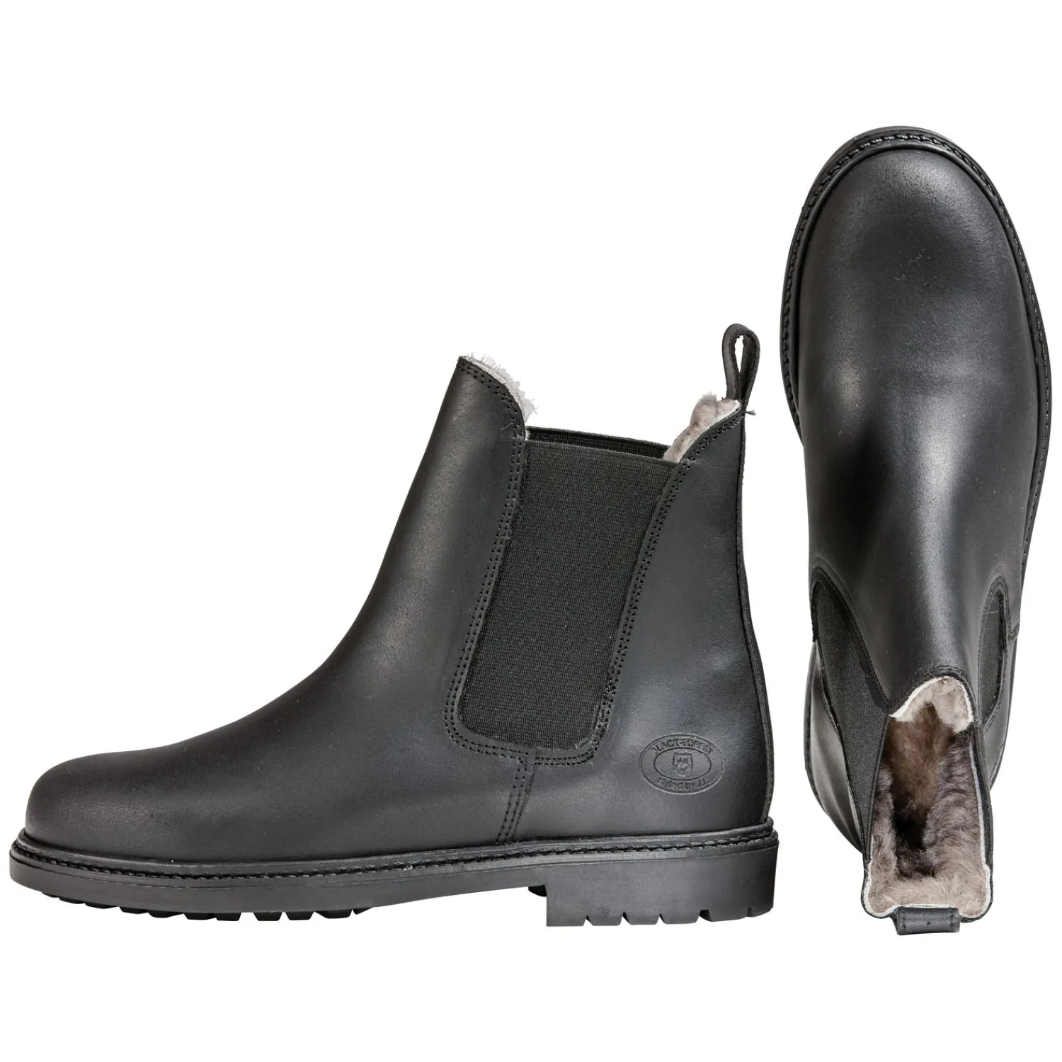 Loesdau Reitstiefeletten|Winterreitstiefel & -Schuhe<Fettleder-Jodhpurstiefel mit Lammfell