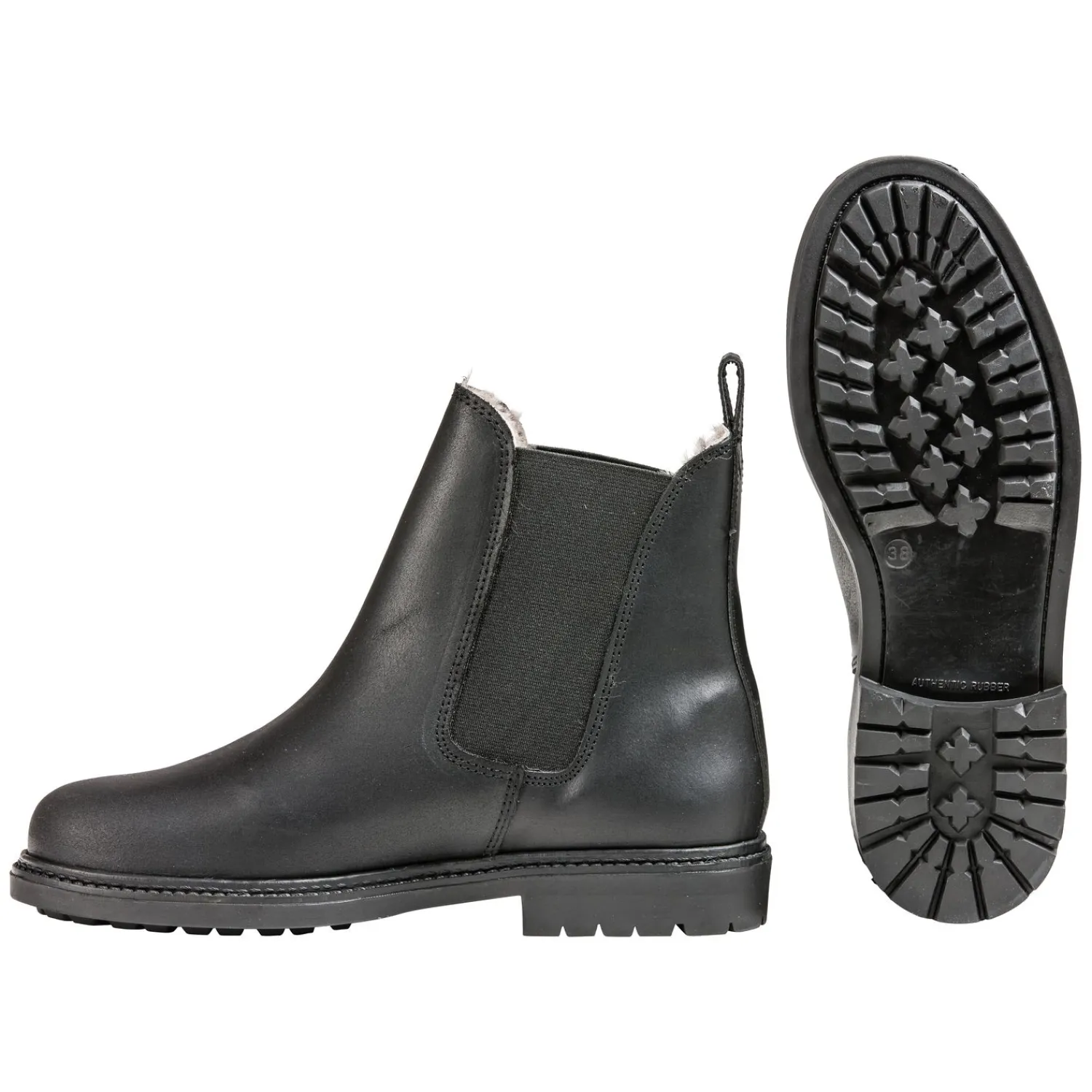 Loesdau Reitstiefeletten|Winterreitstiefel & -Schuhe<Fettleder-Jodhpurstiefel mit Lammfell
