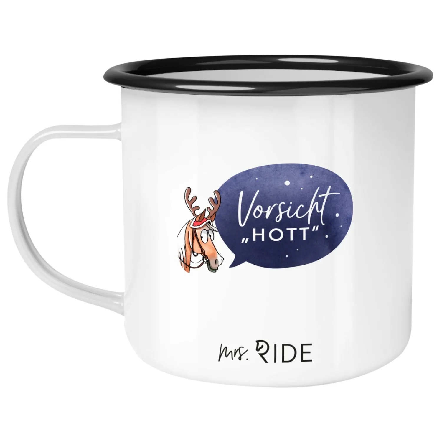 Loesdau Geschenke Für Reiter<mrs. RIDE Emailletasse Hü-Wein