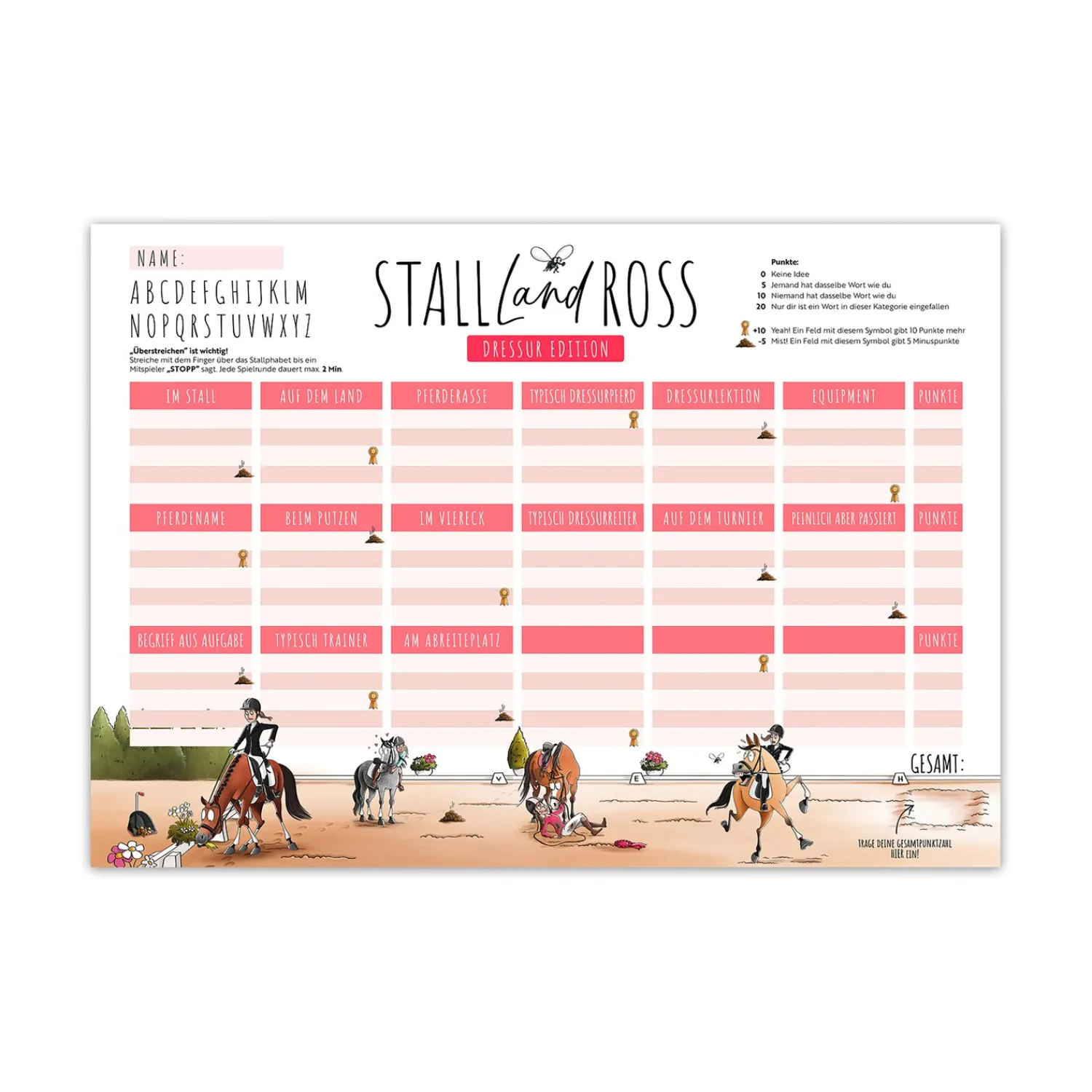 Loesdau Geschenke Für Reiter<mrs. RIDE Spielblock Stall - Land - Ross, Dressur Edition