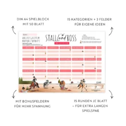 Loesdau Geschenke Für Reiter<mrs. RIDE Spielblock Stall - Land - Ross, Dressur Edition