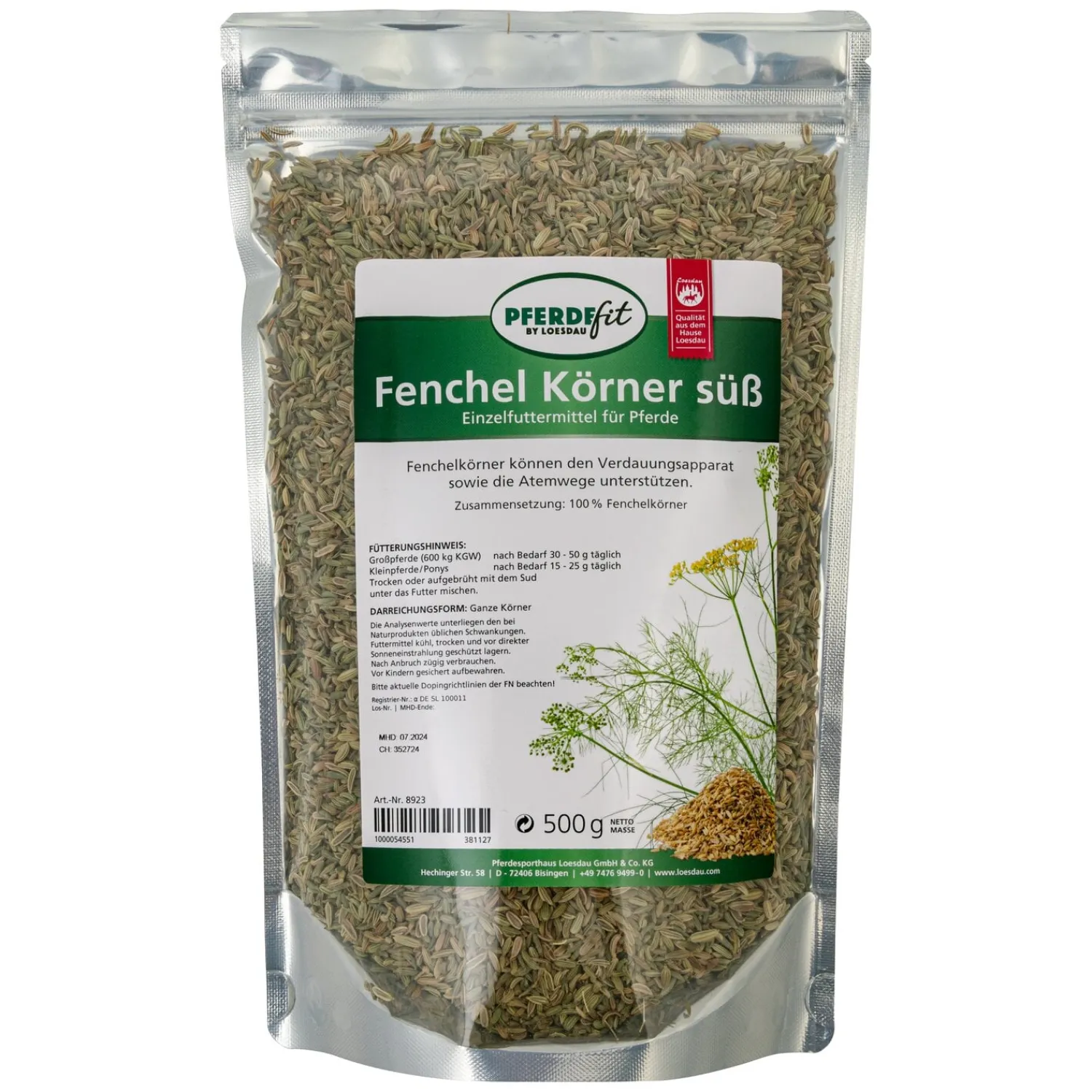 Loesdau Zusatz- Und Mineralfutter<PFERDEfit by Fenchelkörner süß