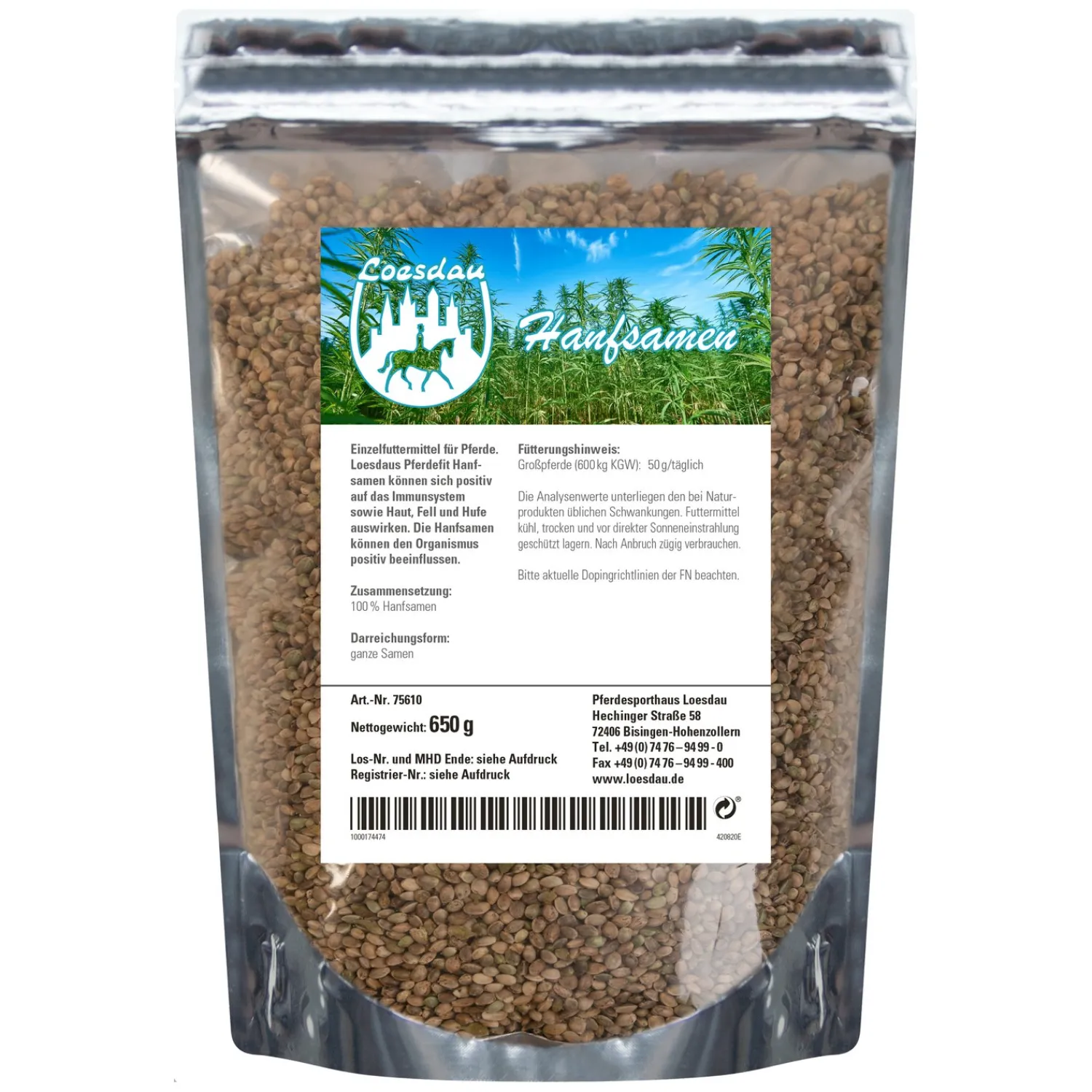 Loesdau Zusatz- Und Mineralfutter<PFERDEfit by Hanfsamen
