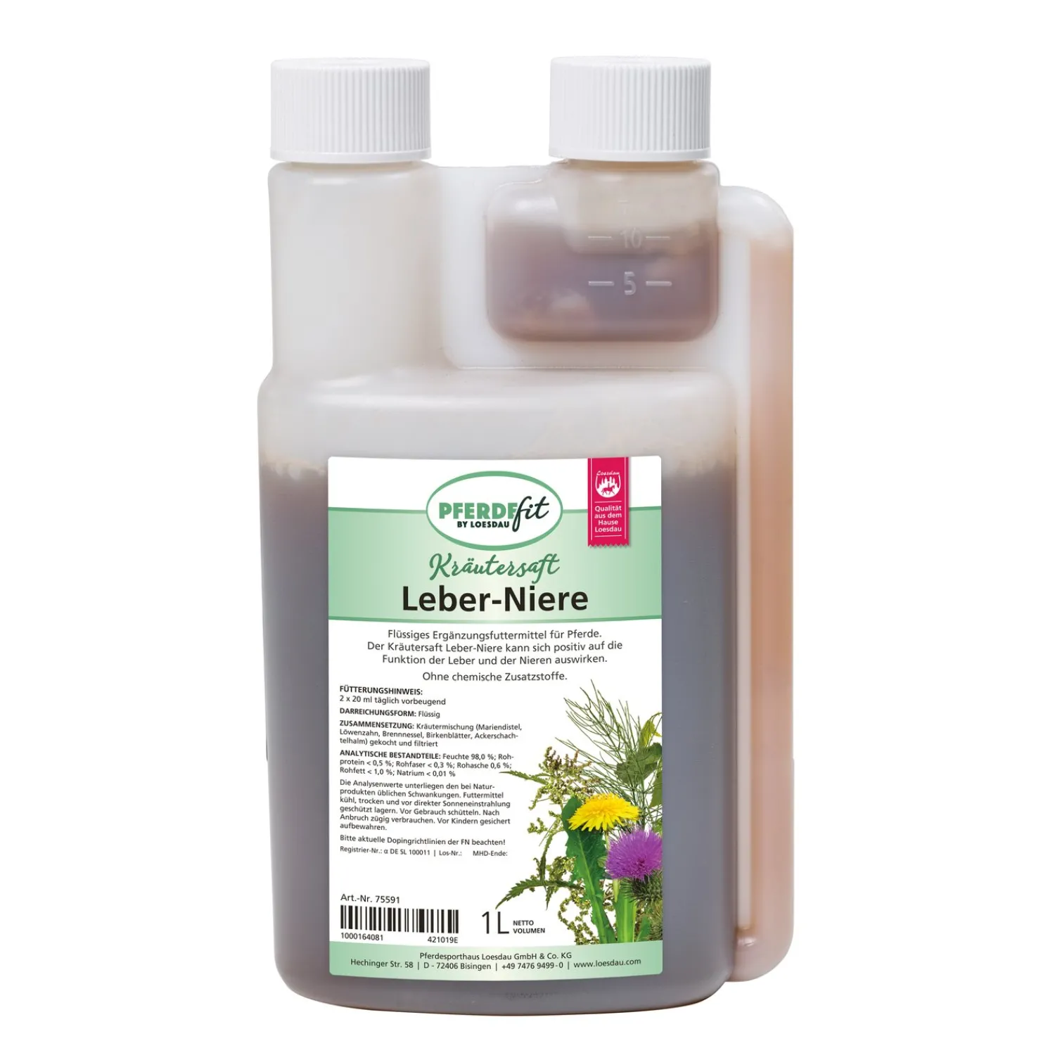Loesdau Zusatz- Und Mineralfutter<PFERDEfit by Kräutersaft Leber-Niere