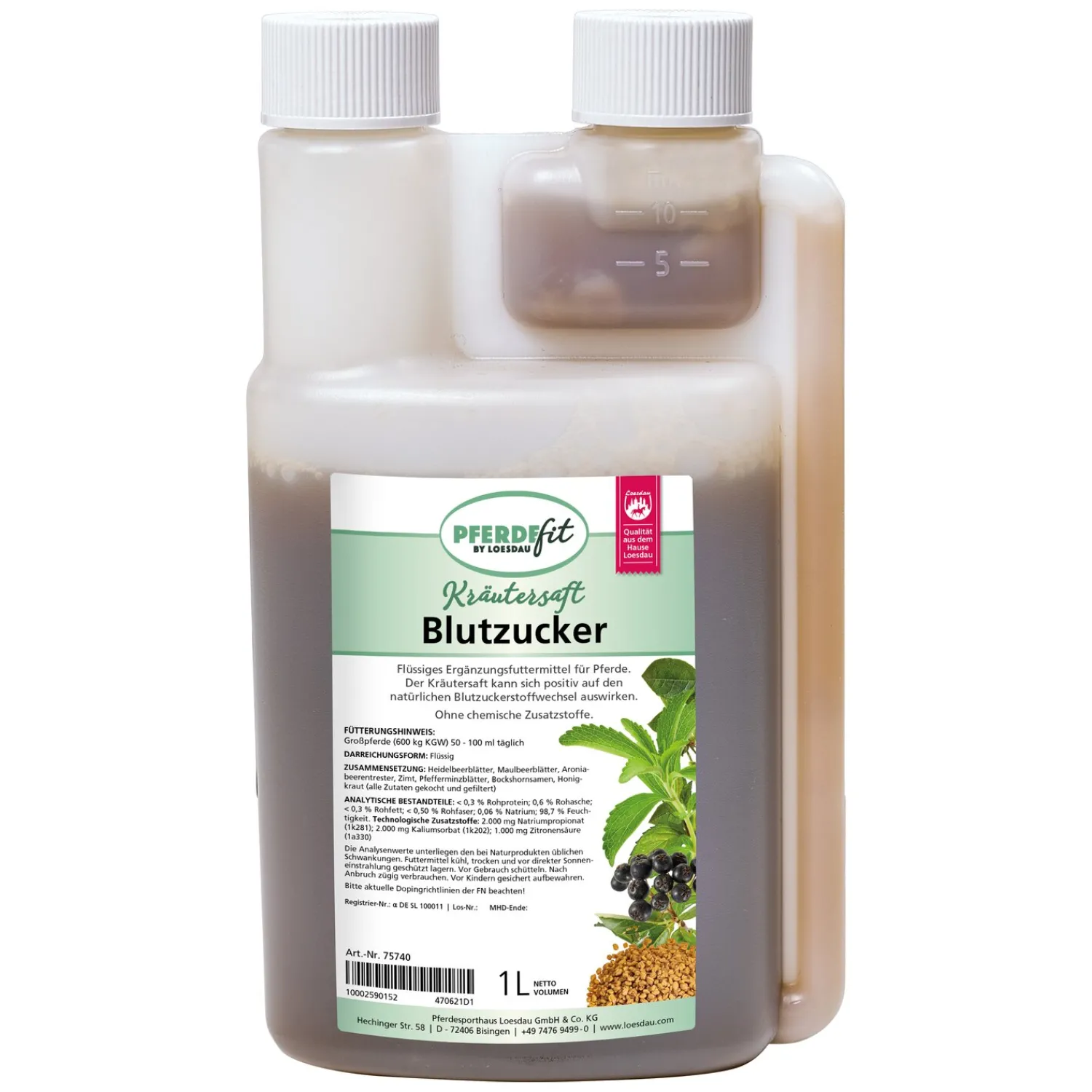 Loesdau Zusatz- Und Mineralfutter<PFERDEfit by Kräutersaft Blutzucker