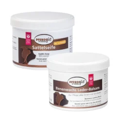 Loesdau Careforyou Bundles|Lederpflege<PFERDEfit by Set Leder - Bienenwachs-Lederbalsam und Sattelseife mit Schwamm