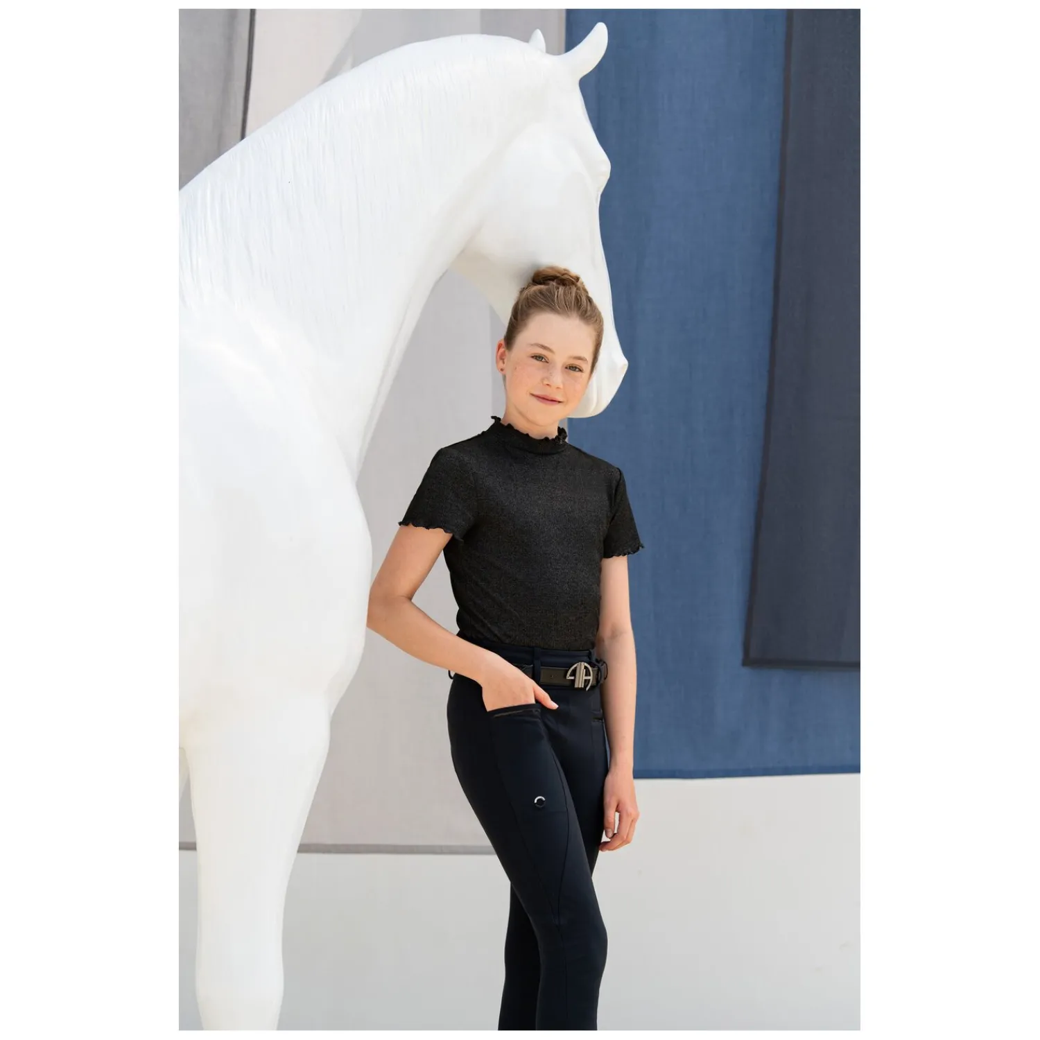 Kinder PIKEUR Reithosen<Athleisure Gesäßeinsatz-Reithose Grip