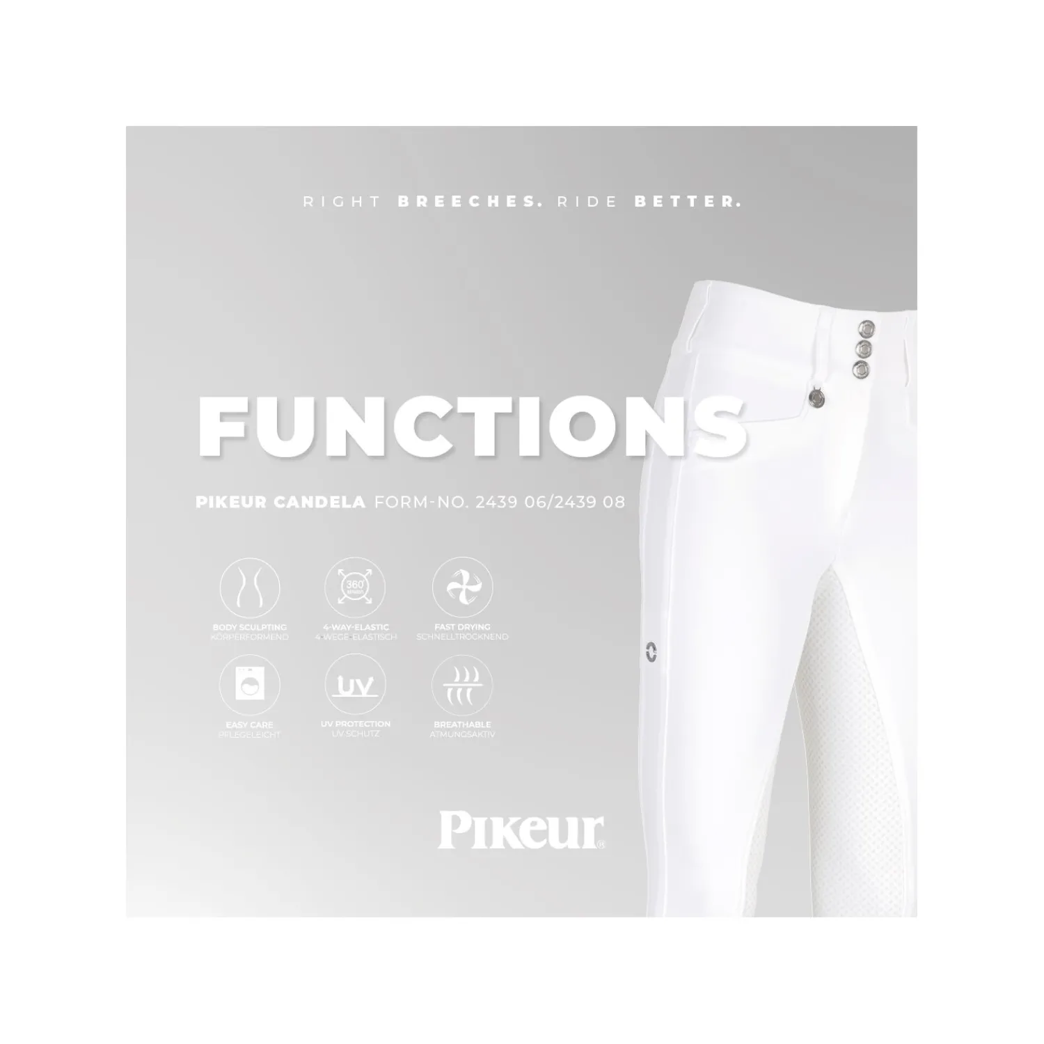 Damen PIKEUR Reithosen<Highwaist Gesäßeinsatz-Reithose New Candela FFL