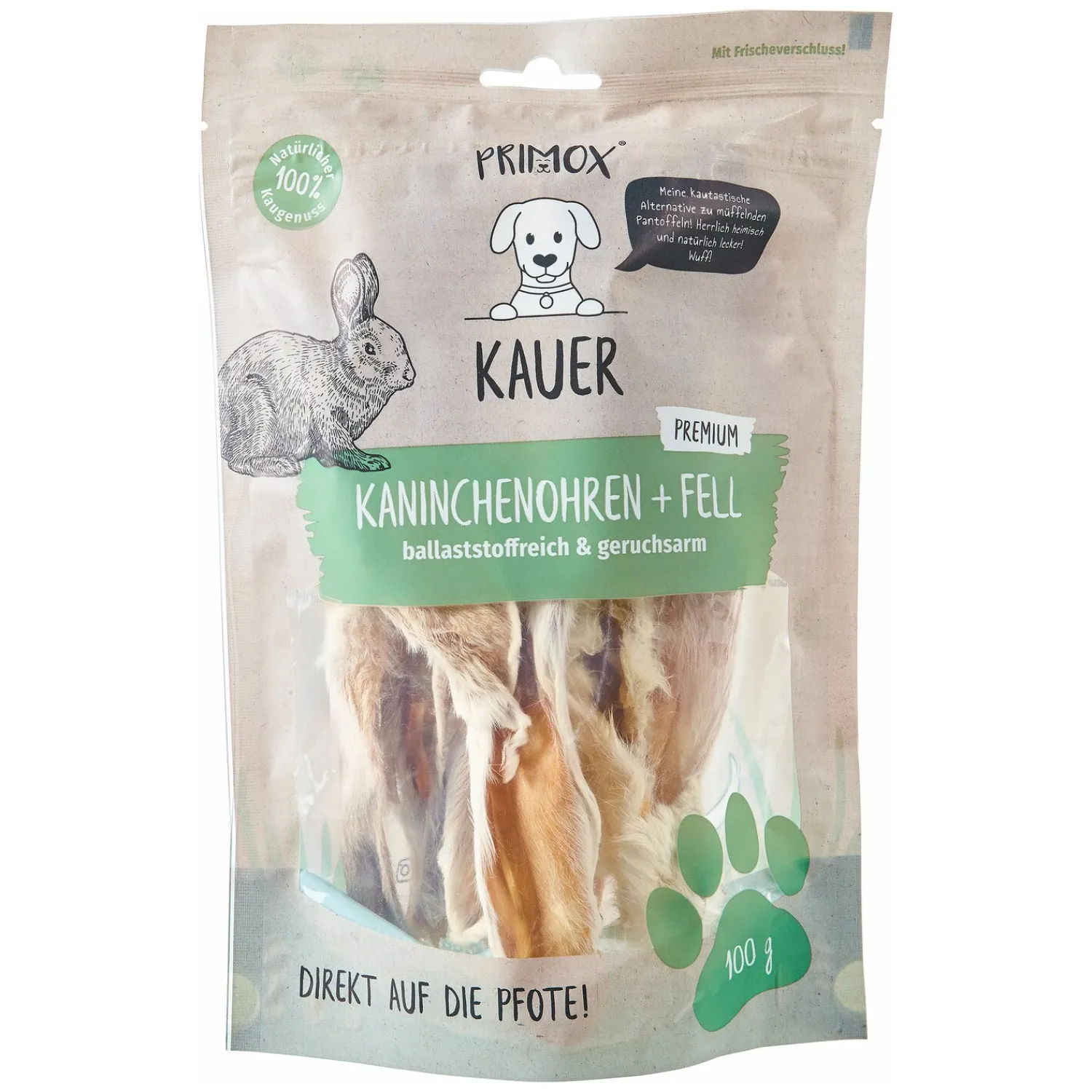 Loesdau Hundesnacks<PRIMOX Kaninchenohren mit Fell