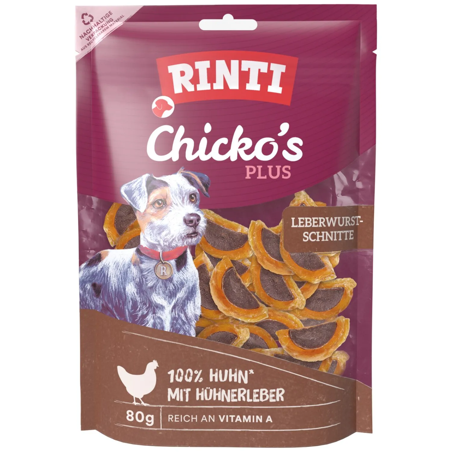 Loesdau Hundesnacks<RINTI Leberwurstschnitte Chickos Plus