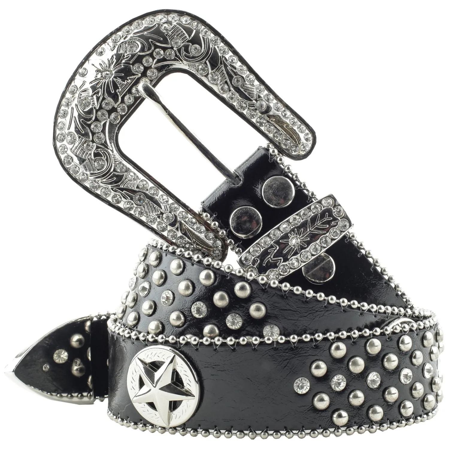 STARS & STRIPES Reitgürtel<Gürtel mit Glitzer, Nieten und Conchos